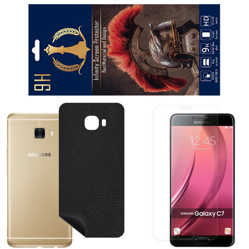 برچسب پوششی اینفینیتی مدل CH مناسب برای گوشی موبایل سامسونگ Galaxy C7 به همراه محافظ صفحه نمایش