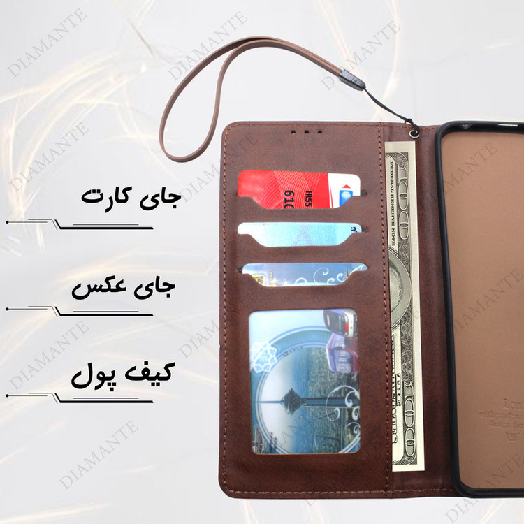 کلاسوری دیامانته مدل Grigio bk مناسب برای گوشی موبایل Realme 12 Pro Plus به همراه بند آویز