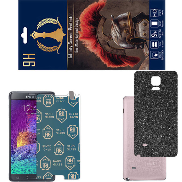 محافظ صفحه نمایش اینفینیتی مدل PRO مناسب برای گوشی موبایل سامسونگ GALAXY NOTE 4 به همراه برچسب پوششی