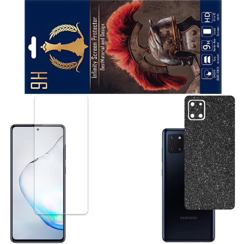 محافظ صفحه نمایش اینفینیتی مدل PRO مناسب برای گوشی موبایل سامسونگ GALAXY NOTE 10 LITE به همراه برچسب پوششی