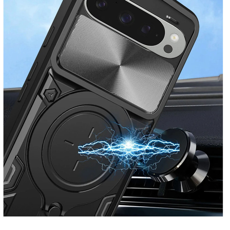 کاور اسپارتان مدل Magnet Ring Strap مناسب برای گوشی موبایل گوگل Pixel 9 Pro به همراه بند آویز