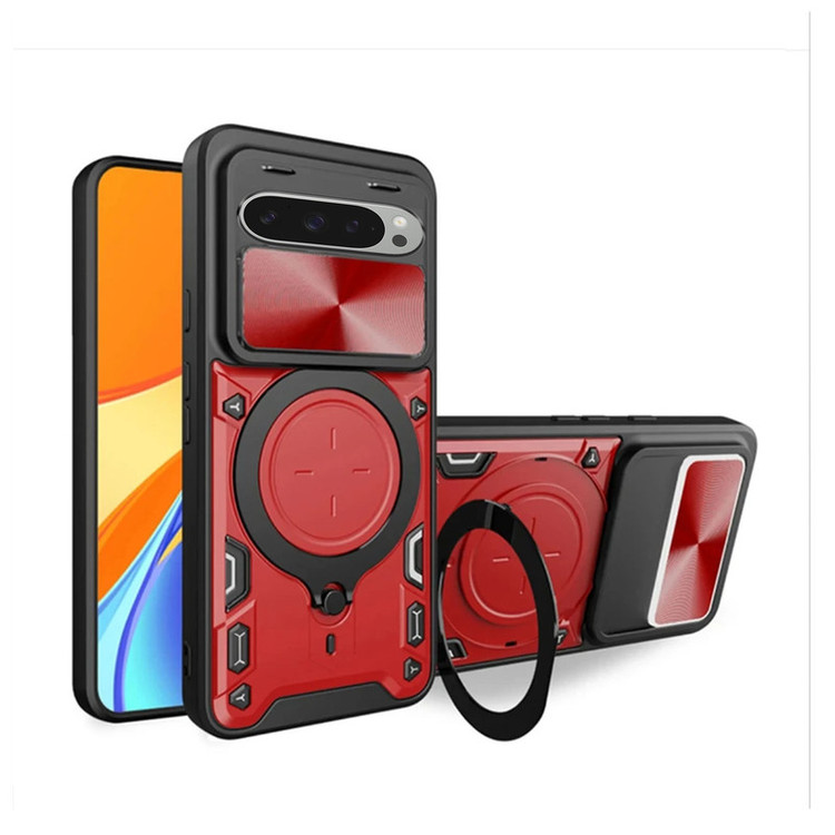 کاور اسپارتان مدل Magnet Ring Strap مناسب برای گوشی موبایل گوگل Pixel 9 Pro به همراه بند آویز