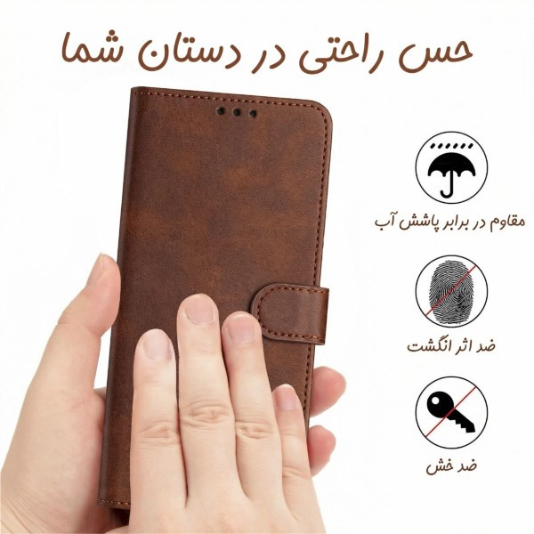 کیف کلاسوری مدل چرمی مناسب برای گوشی موبایل شیائومی Redmi Note 10