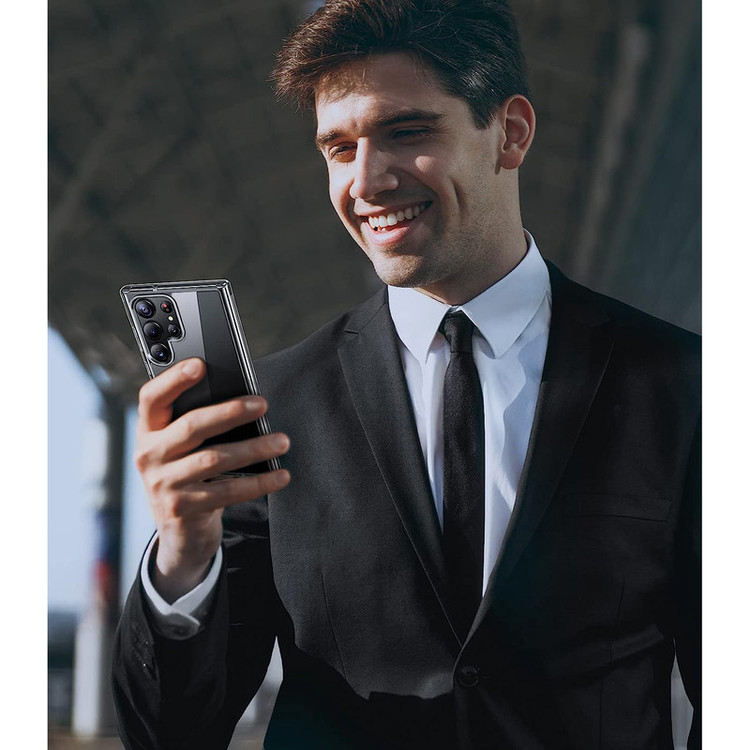 کاور آیرون من مدل Clear Armor مناسب برای گوشی موبایل سامسونگ Galaxy S23 ULTRA همراه با قلم لمسی