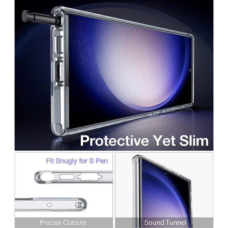 کاور آیرون من مدل Clear Armor مناسب برای گوشی موبایل سامسونگ Galaxy S23 ULTRA همراه با قلم لمسی