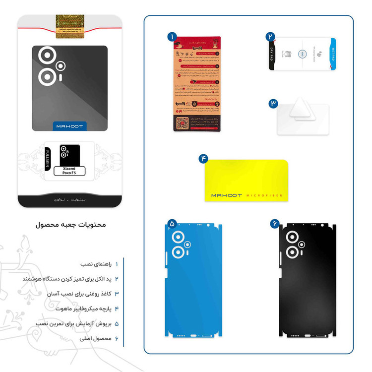 برچسب پوششی ماهوت مدل Matte-Black-FullSkin مناسب برای گوشی موبایل شیائومی Poco F5