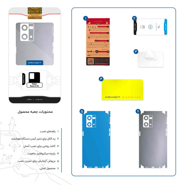 برچسب پوششی ماهوت مدل Matte-Silver-FullSkin مناسب برای گوشی موبایل اپو Reno 8 4G