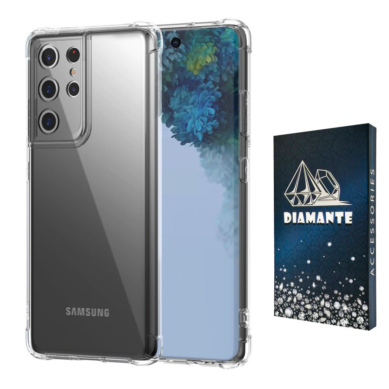 کاور دیامانته مدل shiny navy مناسب برای گوشی موبایل سامسونگ Galaxy S21 Ultra