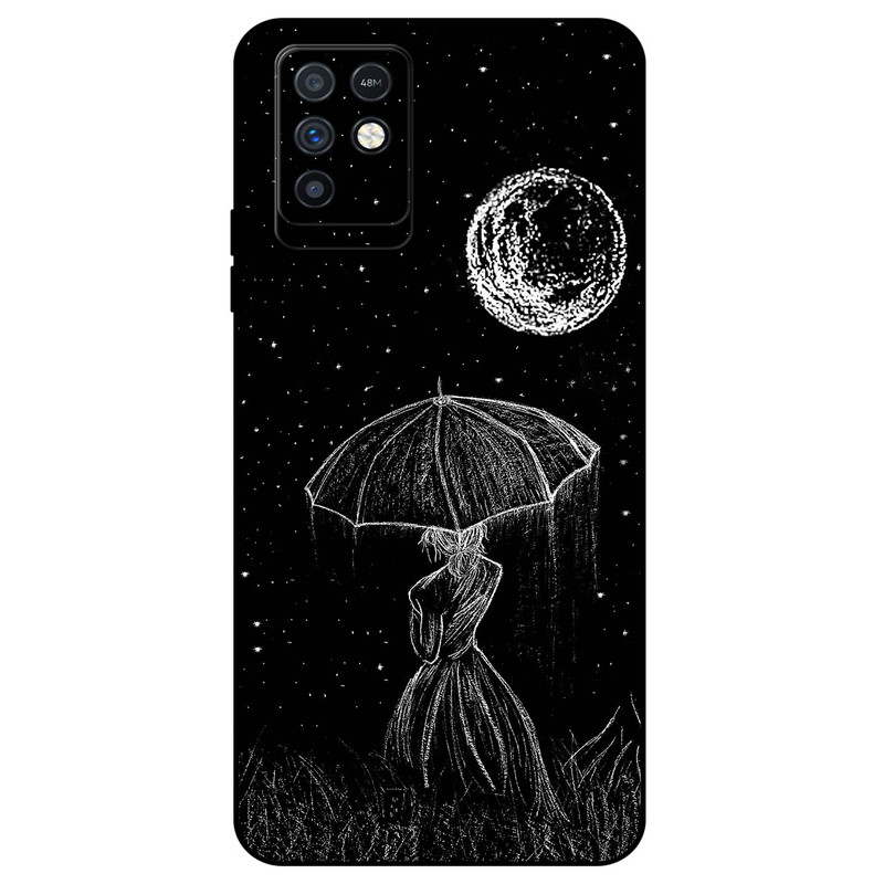 کاور مگافون طرح دختر و ماه مدل 1369 مناسب برای گوشی موبایل اینفینیکس Note 10