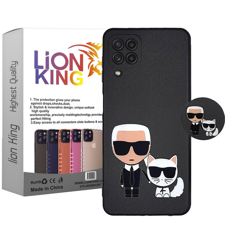 کاور لاین کینگ مدل Mano cat مناسب برای گوشی موبایل سامسونگ Galaxy A22 4G به همراه پایه نگهدارنده