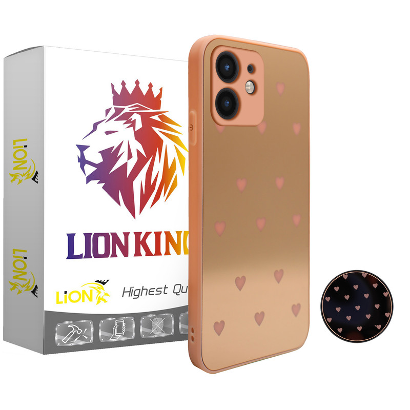 کاور لاین کینگ مدل Ayeneh مناسب برای گوشی موبایل اپل iPhone 12 به همراه پایه نگهدارنده