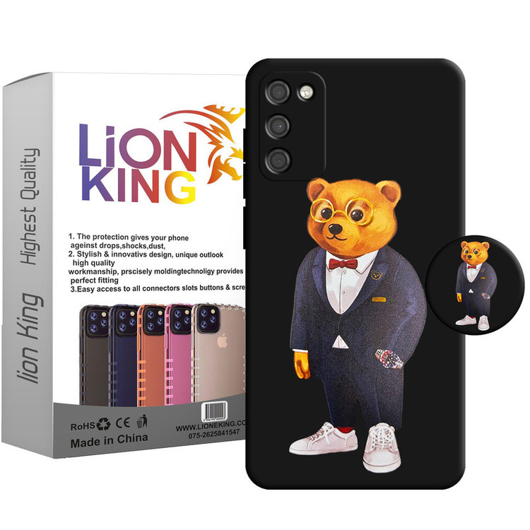 کاور لاین کینگ مدل Bearcot مناسب برای گوشی موبایل سامسونگ Galaxy A03s به همراه پایه نگهدارنده