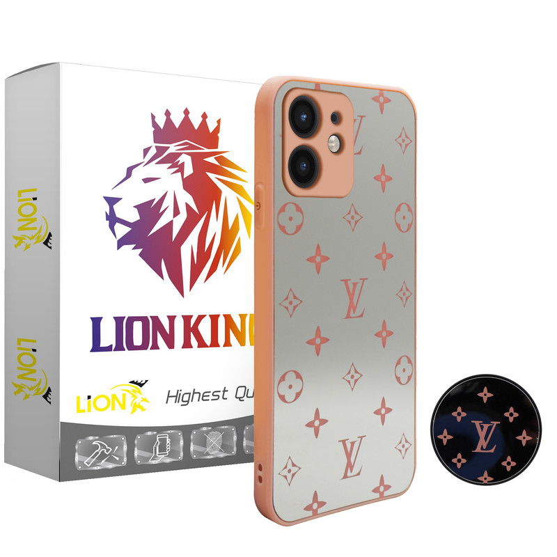 کاور لاین کینگ مدل Ayeneh LV مناسب برای گوشی موبایل اپل iPhone 12 به همراه پایه نگهدارنده
