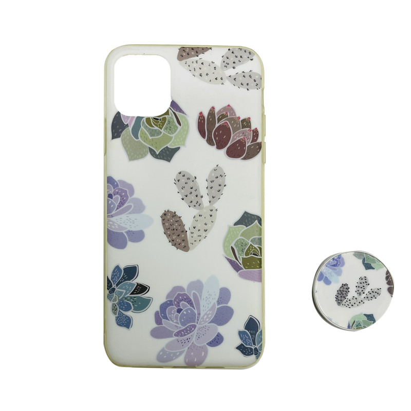 کاور مدل Flower02 مناسب برای گوشی موبایل اپل Iphone 11 Pro Max به همراه پاپ سوکت
