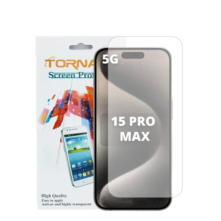 محافظ صفحه نمایش تورنادو مدل نانوگلس مناسب برای موبایل اپل iPhone 15 Pro Max