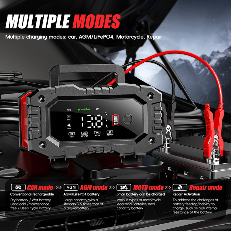 شارژر باتری خودرو فاکسسور مدل SMART-12V20A-24V10A