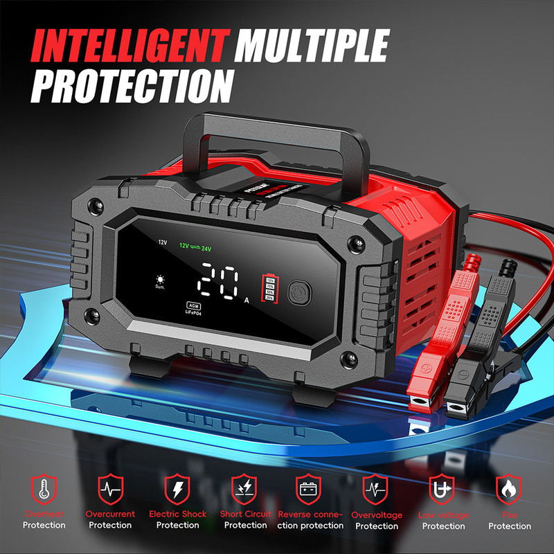 شارژر باتری خودرو فاکسسور مدل SMART-12V20A-24V10A