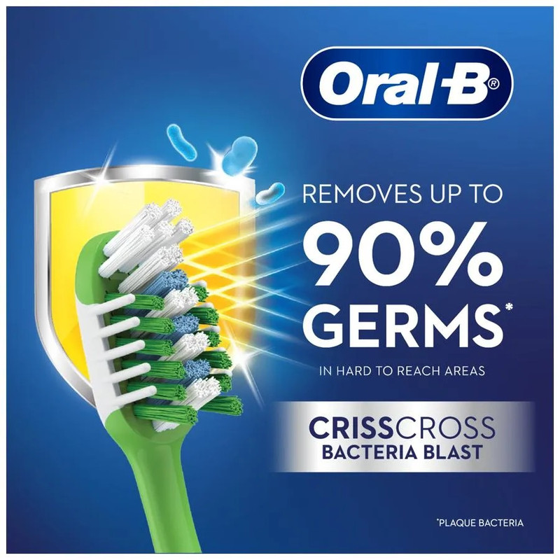 مسواک اورال-بی مدل CRISSCROSS bacteria blast با برس نرم