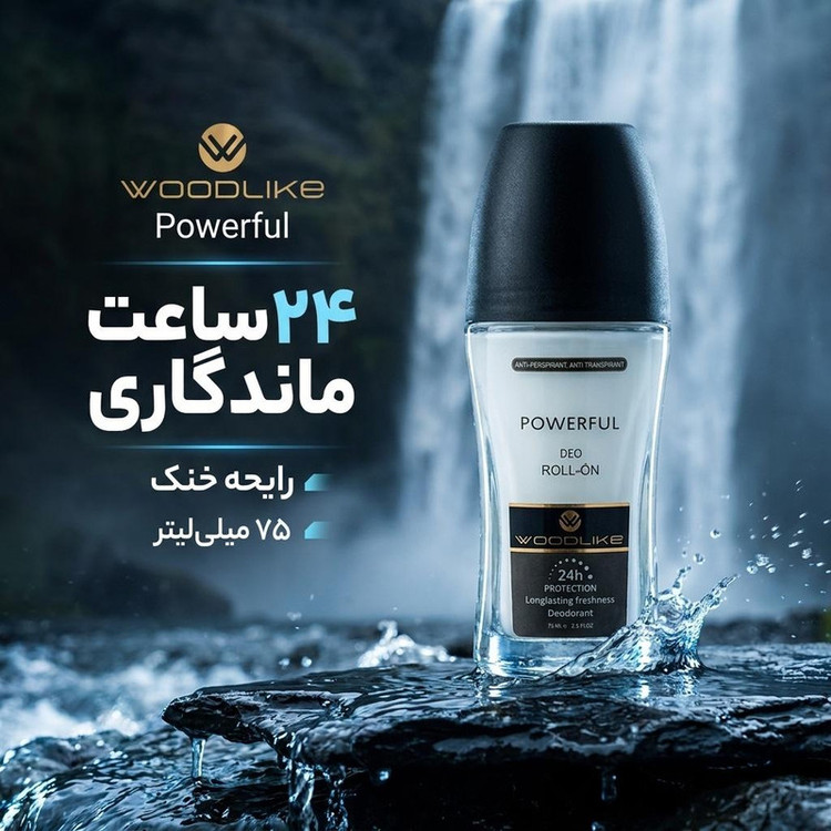 رول ضد تعریق مردانه وودلایک مدل Poweful حجم 75 میلی لیتر