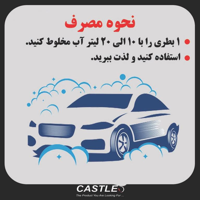 شامپو کارواش غلیظ کستل مدل Nano Gel حجم 250 میلی لیتر