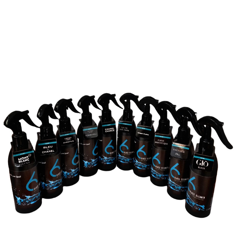 اسپری خوشبو کننده و شیشه شور اتومبیل سیکس مدل Glass Cleaner با رایحه شنل چنس حجم 270 میلی لیتر