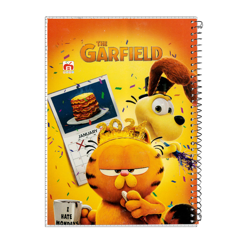 دفتر مشق 40 برگ آلما طرح GARFIELD مدل طلقی کد 7413