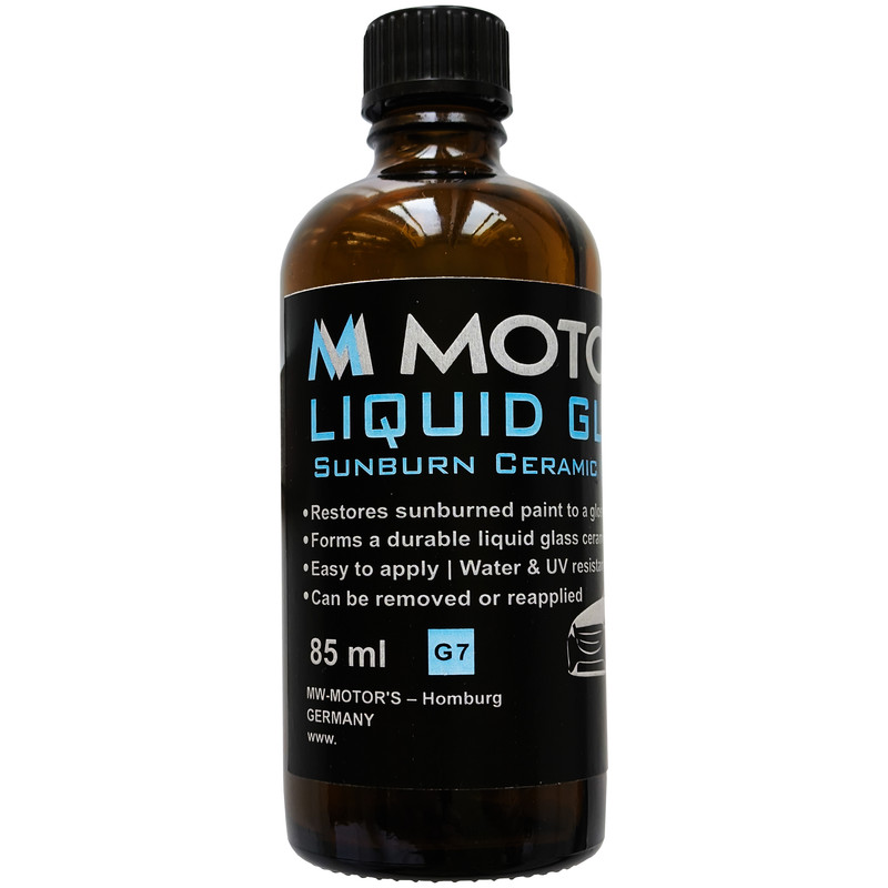 محلول سرامیک رفع آفتاب سوختگی خودرو ام موتورز مدل Liquid Glass G7 حجم 85 میلی لیتر