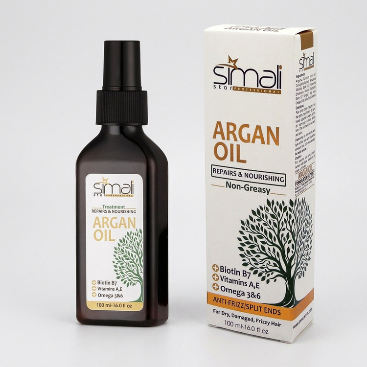 روغن آرگان ترمیم کننده سیمالی استار مدل Anti Frizz مناسب برای موهای خشک و آسیب دیده حجم 100 میلی لیتر