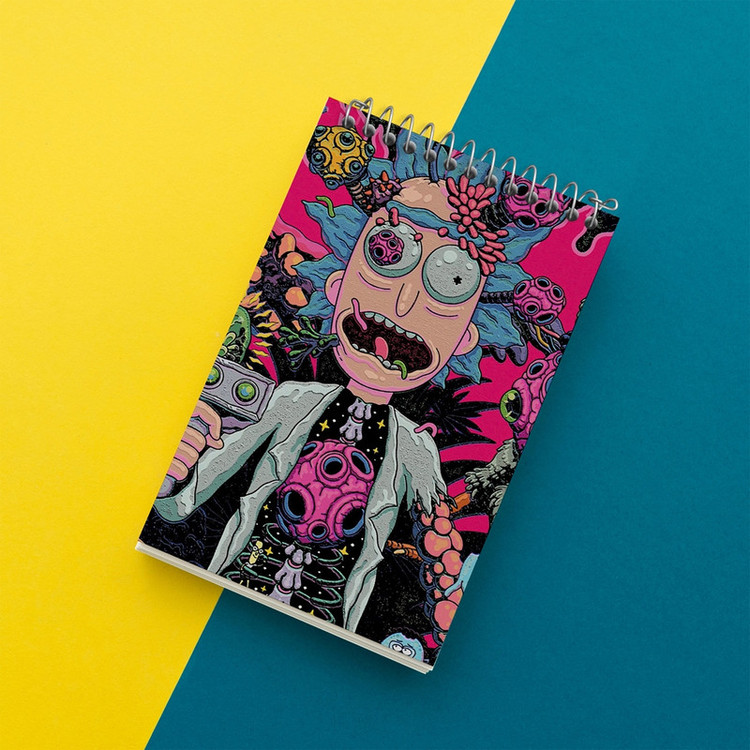 دفتر یادداشت 50 برگ خندالو مدل ریک و مورتی Rick and Morty کد 3213