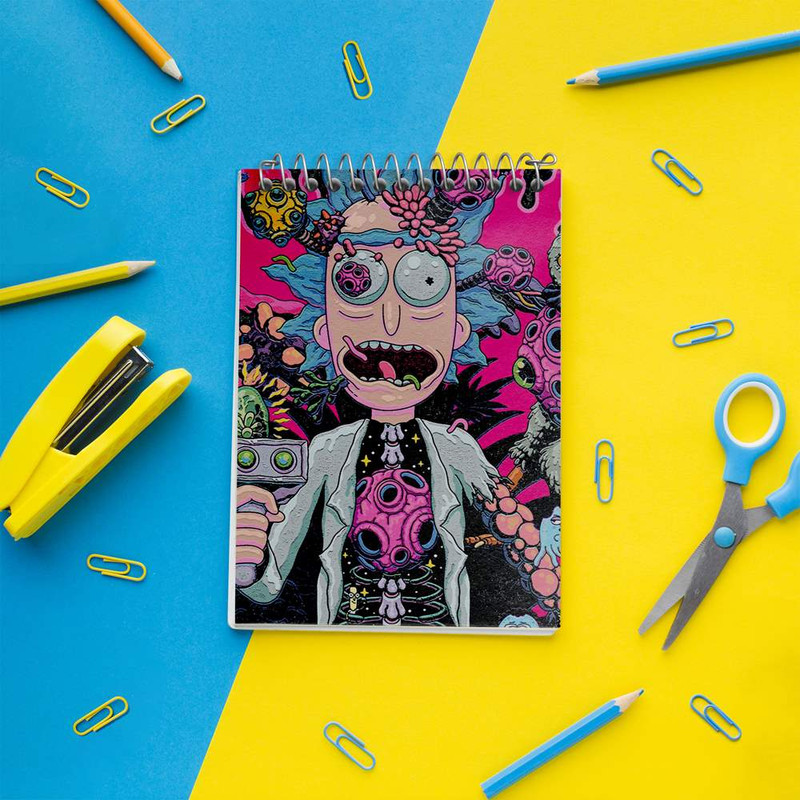 دفتر یادداشت 50 برگ خندالو مدل ریک و مورتی Rick and Morty کد 3213