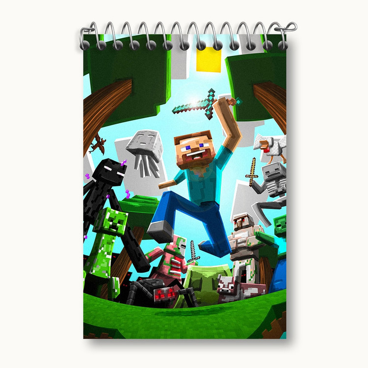 دفتر یادداشت 50 برگ خندالو مدل ماینکرافت (Minecraft) کد F1608