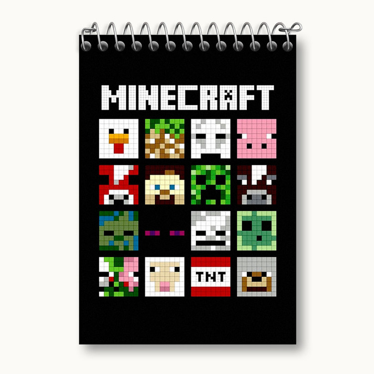 دفتر یادداشت 50 برگ خندالو مدل بازی ماینکرافت (Minecraft) کد 37006