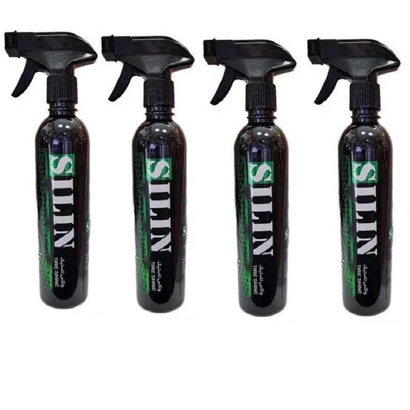 اسپری واکس لاستیک و براق کننده سیلین مدل shine حجم 500 میلی لیتر مجموعه 4 عددی