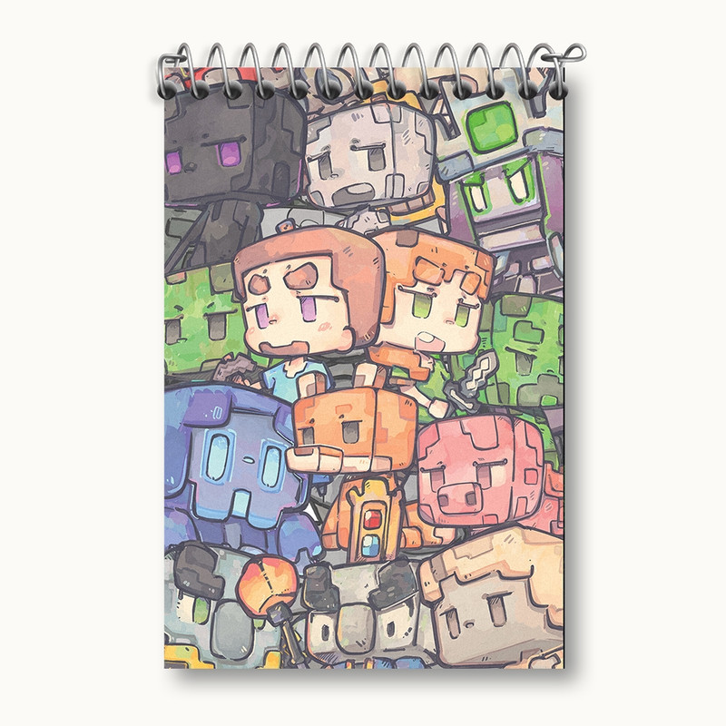 دفتر یادداشت 50 برگ خندالو مدل ماینکرافت (Minecraft) کد F241