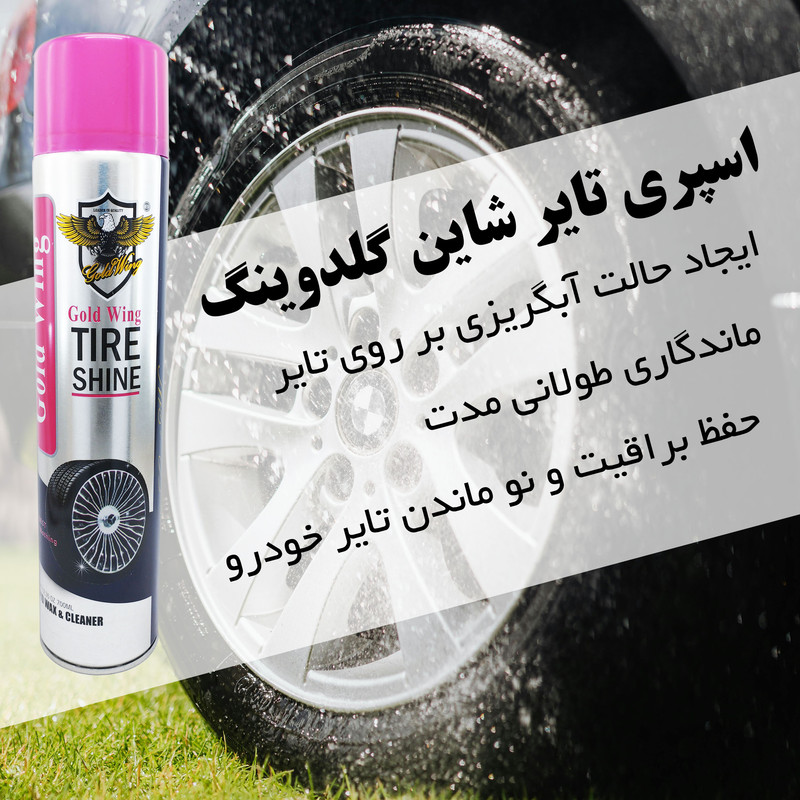 اسپری براق کننده تایر گلدوینگ مدل Tire Shine حجم 700 میلی لیتر