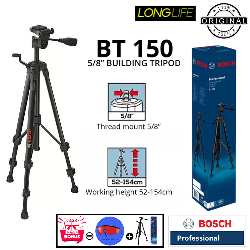 متر لیزری بوش مدل فوق حرفه ای دوربین دار GLM 150-27 C professional + BT150 + Red Glass Laser برد 150 متر
