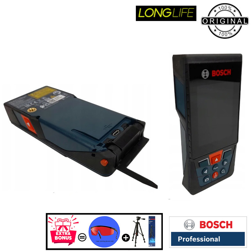 متر لیزری بوش مدل فوق حرفه ای دوربین دار GLM 150-27 C professional + BT150 + Red Glass Laser برد 150 متر