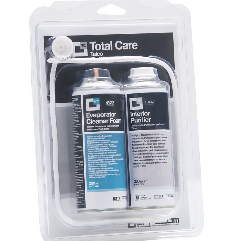 اسپری رفع بوی بد و خوشبوکننده کولرگازی و کولر خودرو ارکام مدل Total care رایحه تالک حجم 400 میلی لیتر