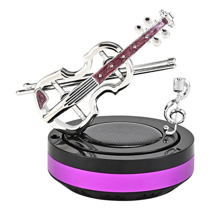 خوشبو کننده خورشیدی خودرو مدل بدنه فلزی طرح گیتار کد Purple