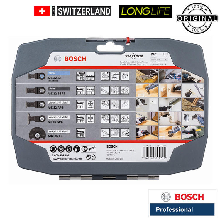 تیغ اره همه کاره بوش مدل Box Starlock 2608664131 مجموعه 5 عددی