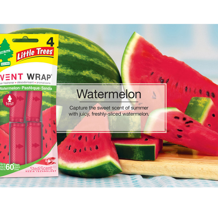 خوشبوکننده خودرو لیتل تریس مدل VENT WARP رایحه Watermelon بسته 4 عددی