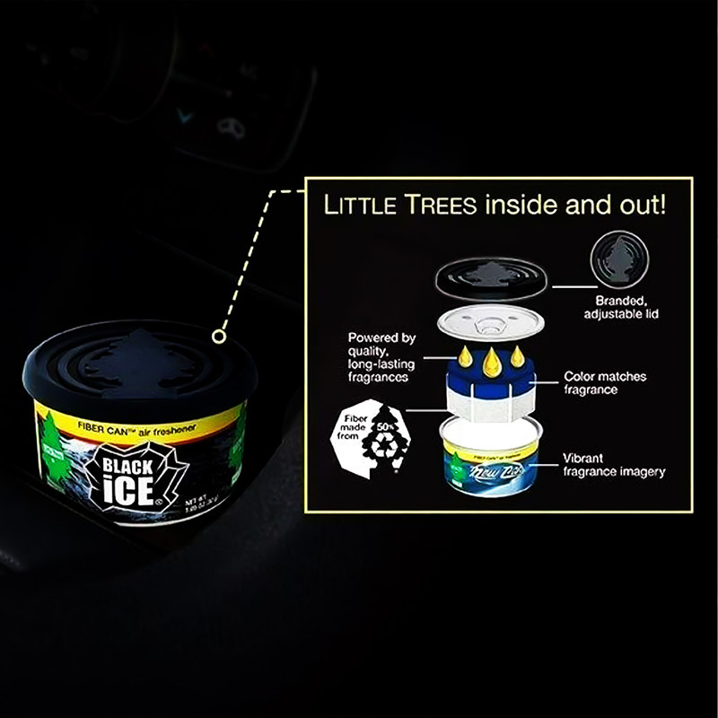 خوشبوکننده خودرو لیتل تریس مدل FIBER CAN مدل BLACK ICE