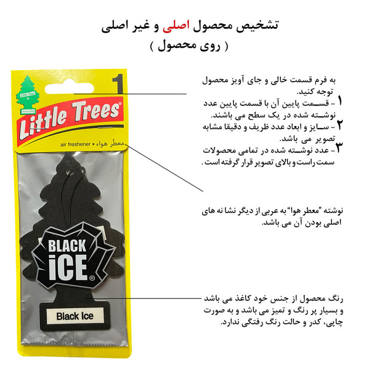 خوشبوکننده خودرو لیتل تریس مدل Black Ice بسته 2 عددی