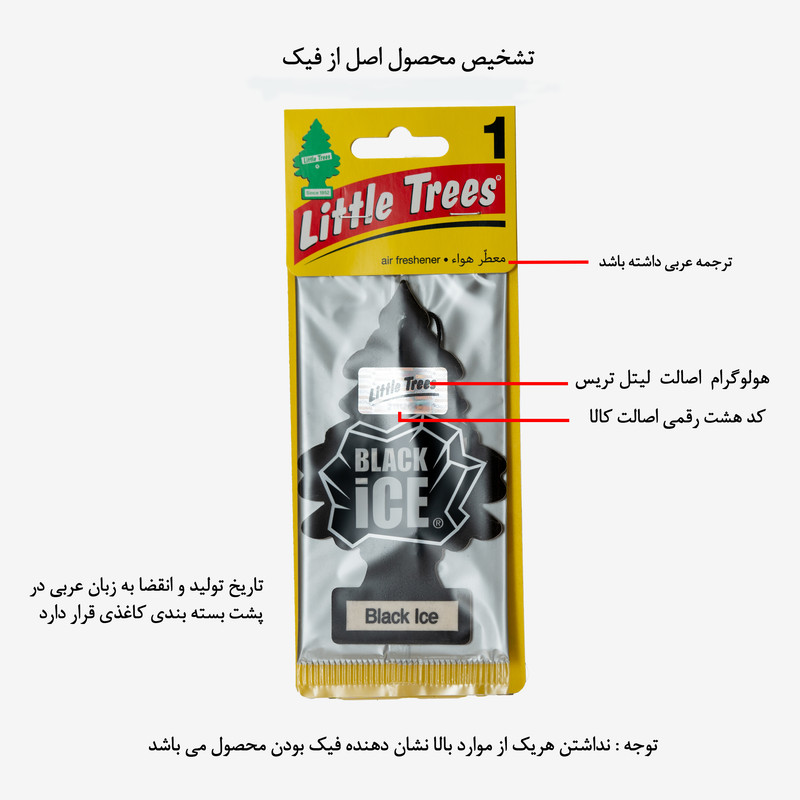 خوشبوکننده خودرو لیتل تریس مدل Trees رایحه BLACK ICE