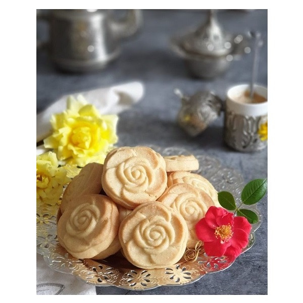 قالب شیرینی به گز مدل شیرینی برنجی و کرکی گل رز