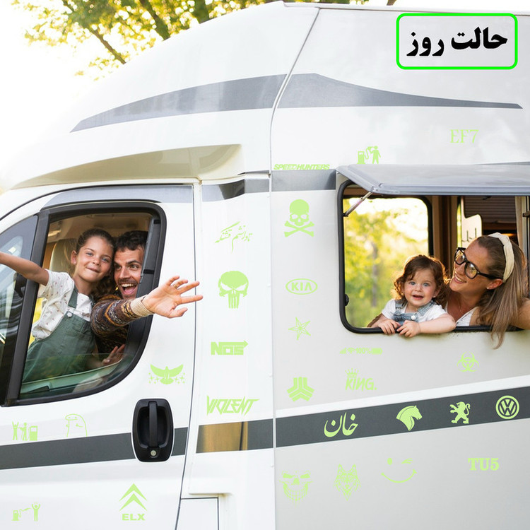 برچسب بدنه خودرو مدل شب تاب طرح پرنده و ستاره کدCK
