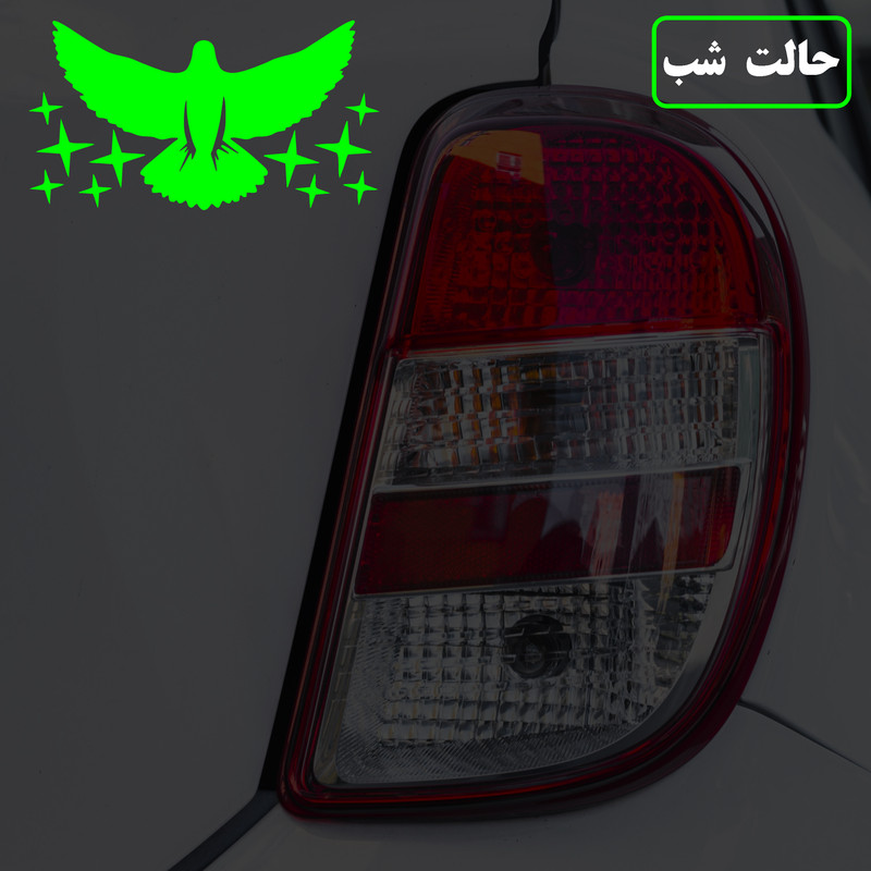 برچسب بدنه خودرو مدل شب تاب طرح پرنده و ستاره کدCK