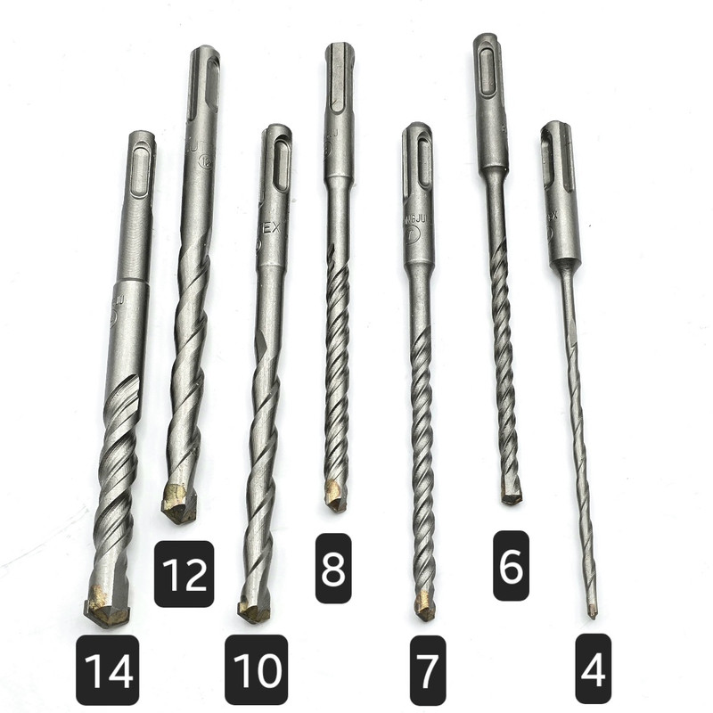 مته الماسه چهار شیار گوانژو کد 16-CM سایز 4-6-7-8-10-12-14 مجموعه 7 عددی