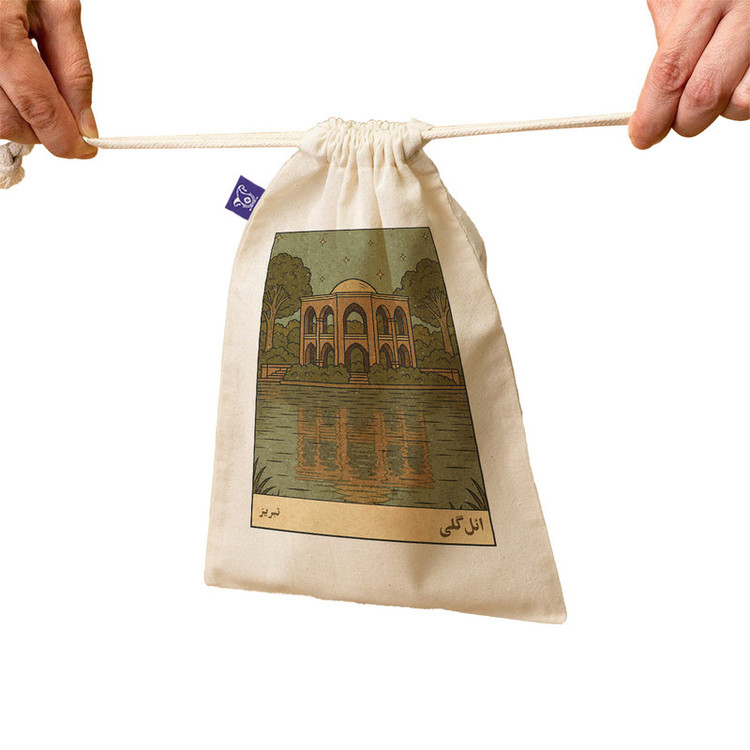 کیسه نان و سبزی ترمه طراحان ایده مدل کارت ائل گلی تبریز کد map1500 - S سایز 19x19 سانتی متر