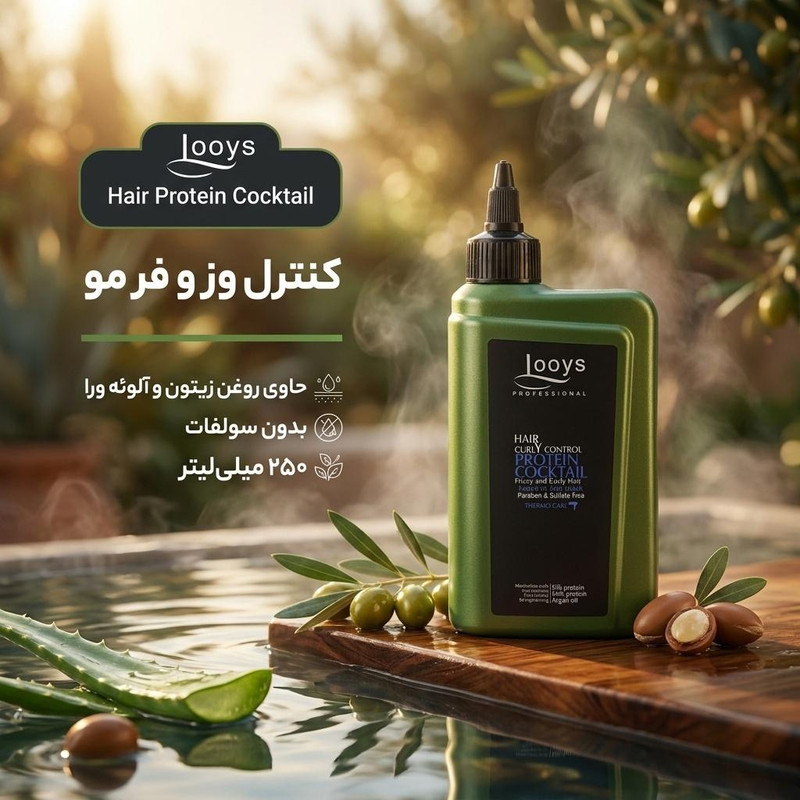 ماسک مو مرطوب کننده لویز مدل زیتون و آلوئه ورا مناسب برای موهای وزدار و فر و مجعد حجم 250 میلی لیتر
